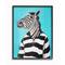 Stupell Industries Zebra In A Striped Shirt Portrait in Black Frame Wall Art